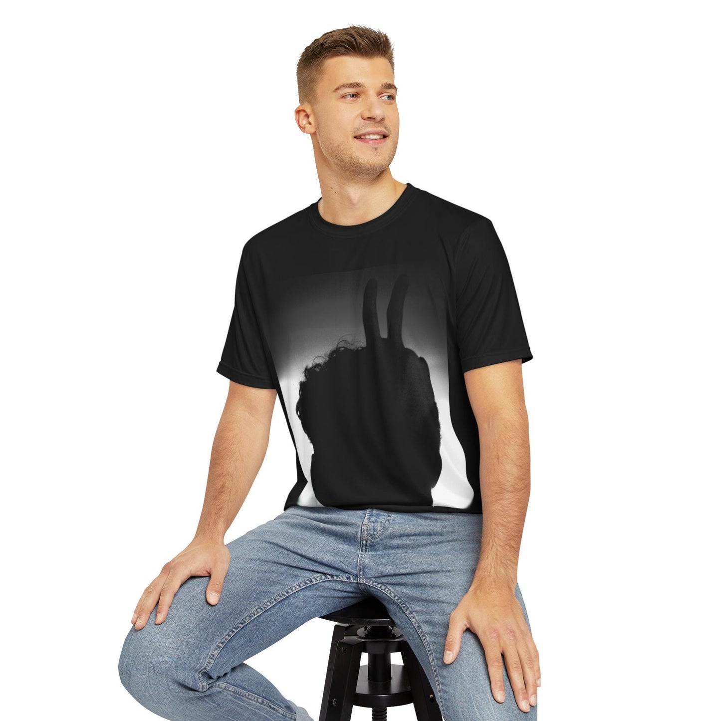 Bunny Ears ("B.E.") Men's Graphic Tee - Peace Sign Art, Casual Wear, Street Style, Gift for Him, Birthday Present, Everyday Fashion