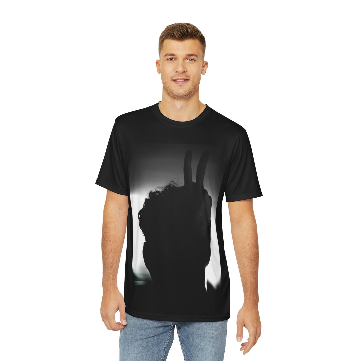 Bunny Ears ("B.E.") Men's Graphic Tee - Peace Sign Art, Casual Wear, Street Style, Gift for Him, Birthday Present, Everyday Fashion