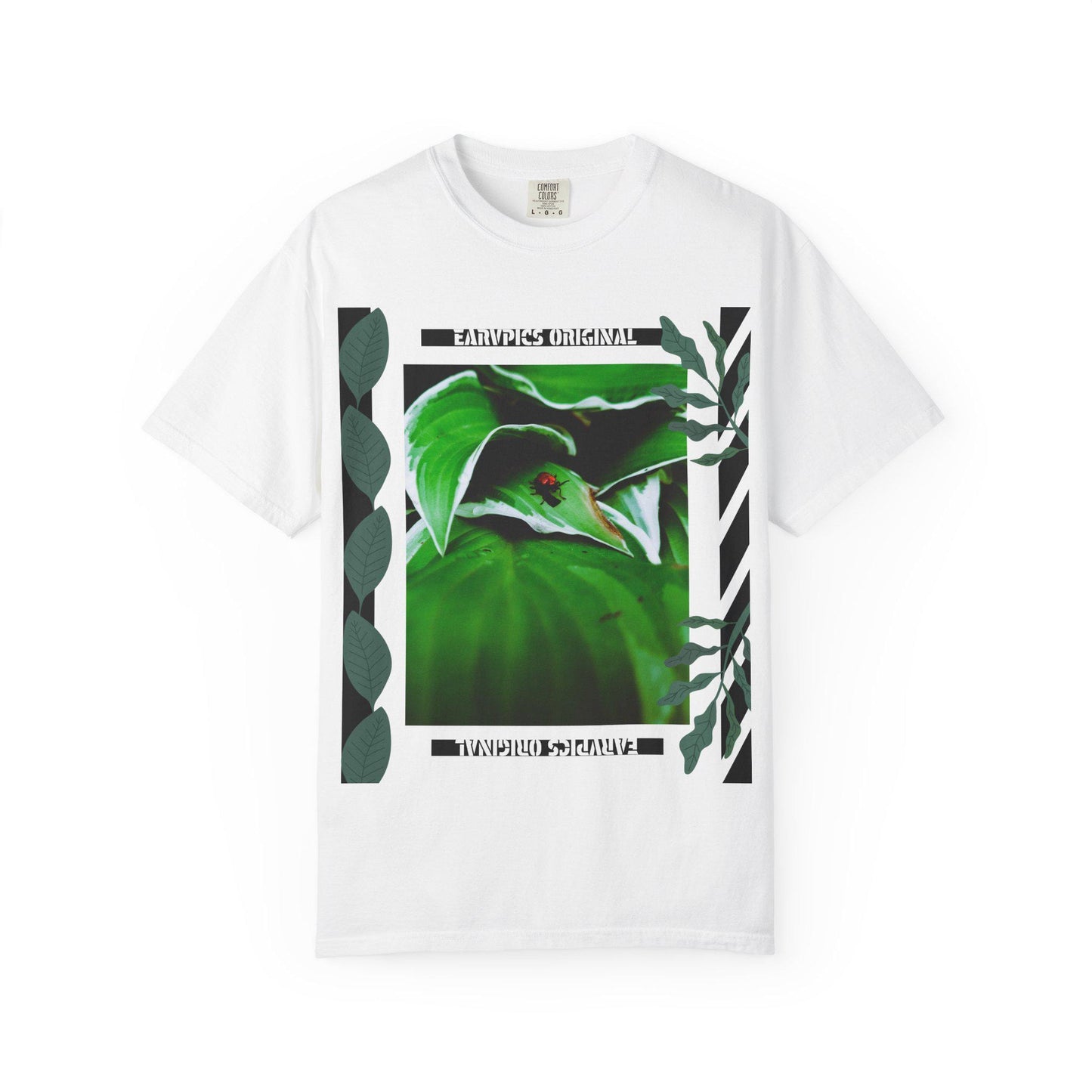 Green Leaf Art T-Shirt "shine" | Nature Lover Tee, Eco-friendly Shirt, Gift for Plant Mom, Casual Wear, Summer Outfit, Unisex Clothing
