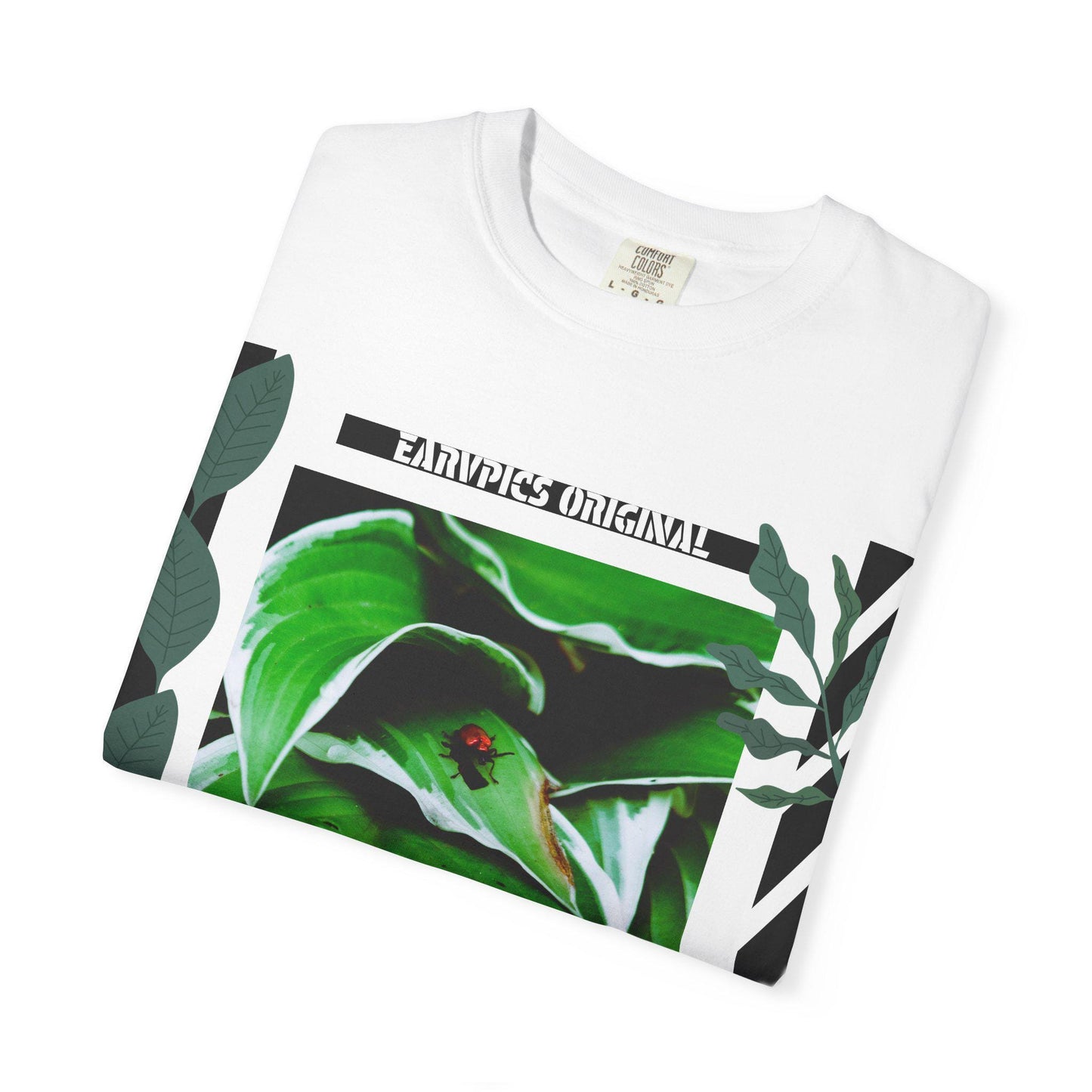 Green Leaf Art T-Shirt "shine" | Nature Lover Tee, Eco-friendly Shirt, Gift for Plant Mom, Casual Wear, Summer Outfit, Unisex Clothing